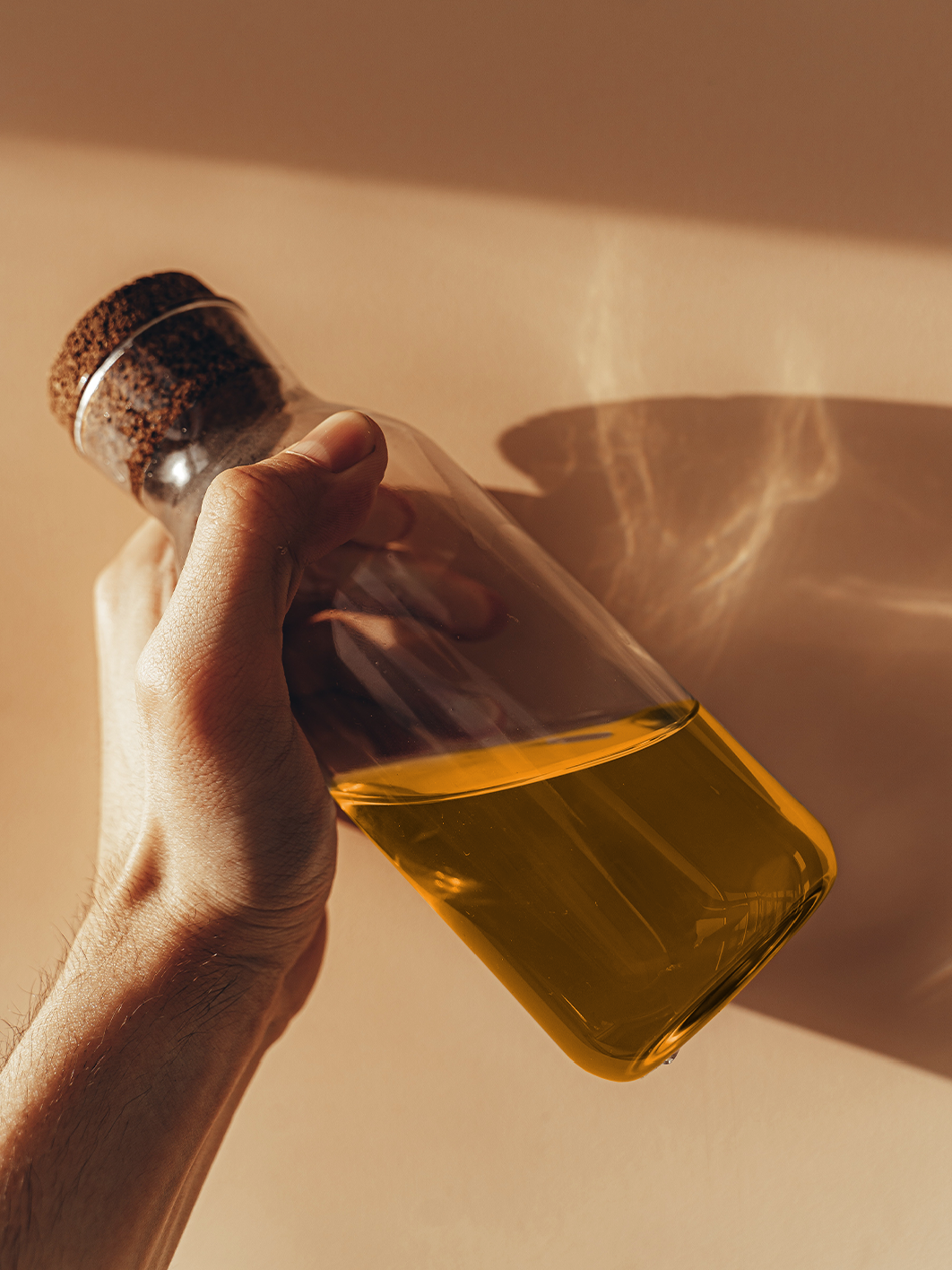 Flasche mit Leinölfirnis